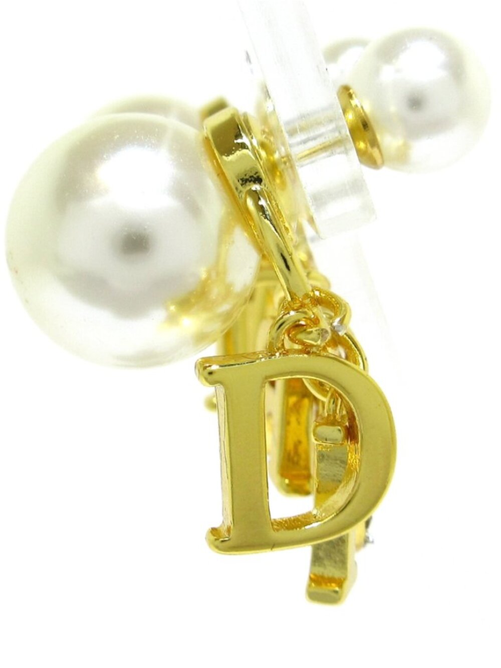 Dior Tribales Earrings Gold-Finish Metal, White Resin Pearls and Crystals - Picture 3 of 7